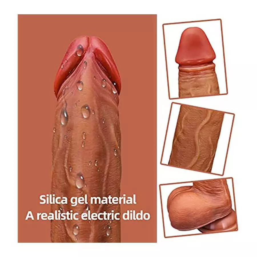 9.8”Thrusting Dildo Vibrator with Heating and Rotating, 9 Modes Vibration and Swing, Silicone Realistic Vibrating Dildos with Re