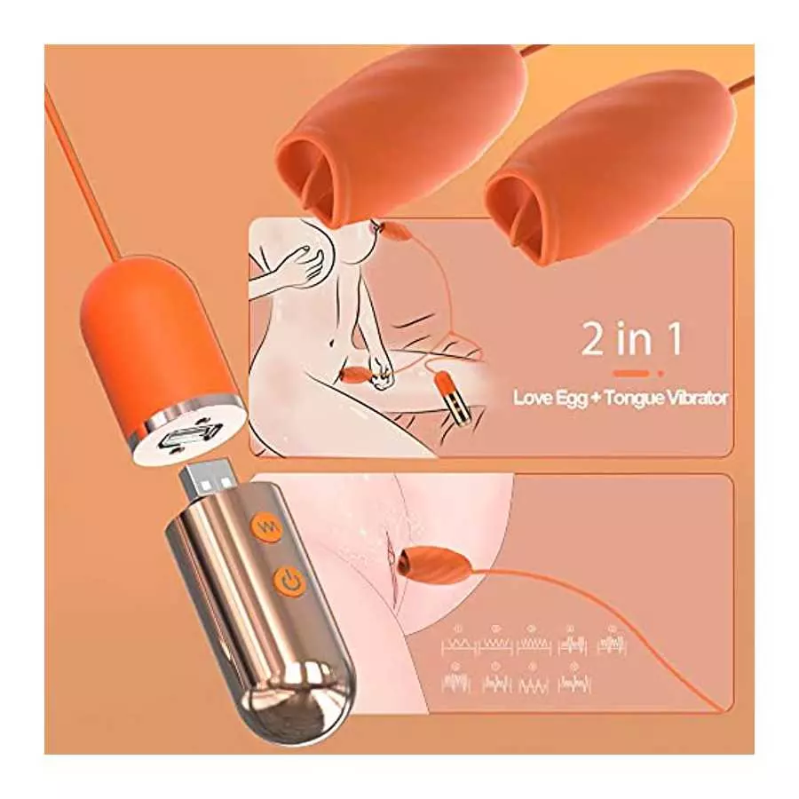 Vibrating Love Egg Vibrator for Women Pleasure, Licking Clitoral Clit Stimulator Stimulation Toy, Tongue Bullet Vibe Anal Massag