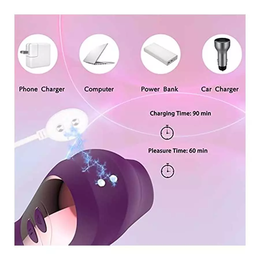 Clitoral Vibrator for Women with 10 Intense Vibration, Blowjob Stimulator for Men Vibrating Dildo for Nipple G-spot Anal Male Co