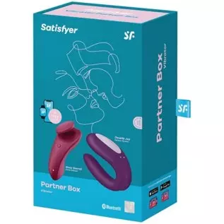 Satisfyer Partner Box 1 - Includes Double Joy Couple's Vibrator and Sexy Secret Panty Vibrator - G-Spot and Clitoris Stimulation