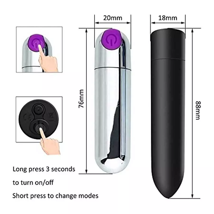 Hand Held 360 Degree Rotation Telescopic Rabbit Vibrator + 2 PCS Bullets Bundle Pack, Vibrate for Women, Waterproof and USB Rech