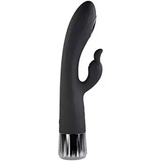 Evolved Love is Back - Heat Up & Chill - Rechargeable Silicone Heating and Cooling G-Spot Dual Stimulator Vibrator - Black