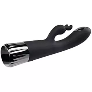 Evolved Love is Back - Heat Up & Chill - Rechargeable Silicone Heating and Cooling G-Spot Dual Stimulator Vibrator - Black