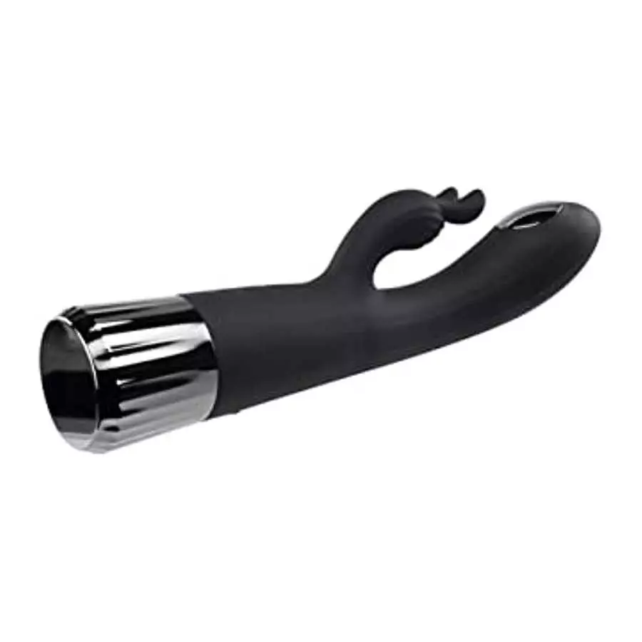 Evolved Love is Back - Heat Up & Chill - Rechargeable Silicone Heating and Cooling G-Spot Dual Stimulator Vibrator - Black