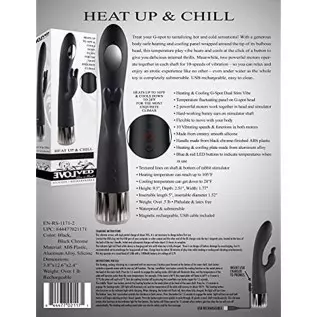 Evolved Love is Back - Heat Up & Chill - Rechargeable Silicone Heating and Cooling G-Spot Dual Stimulator Vibrator - Black