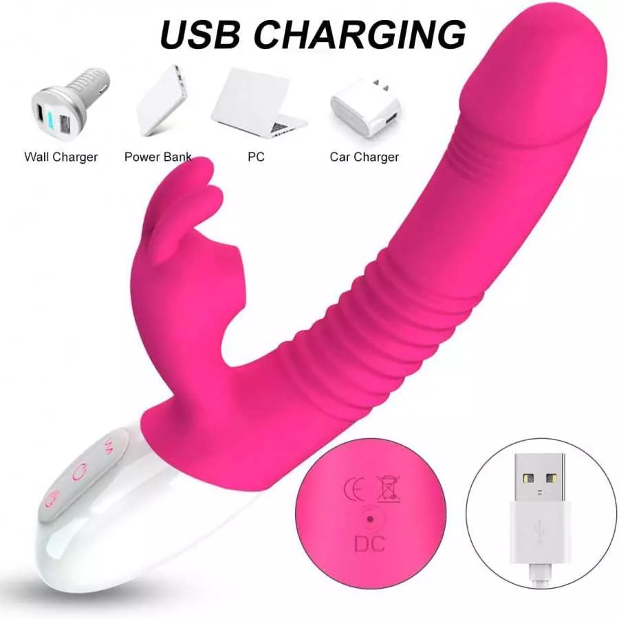 Thrusting Vibrator for Women, Vibrator Adult Sensory Toys G Spot Sex Toy with Telescopic & Vibration Modes, Adult Sex Toys with 