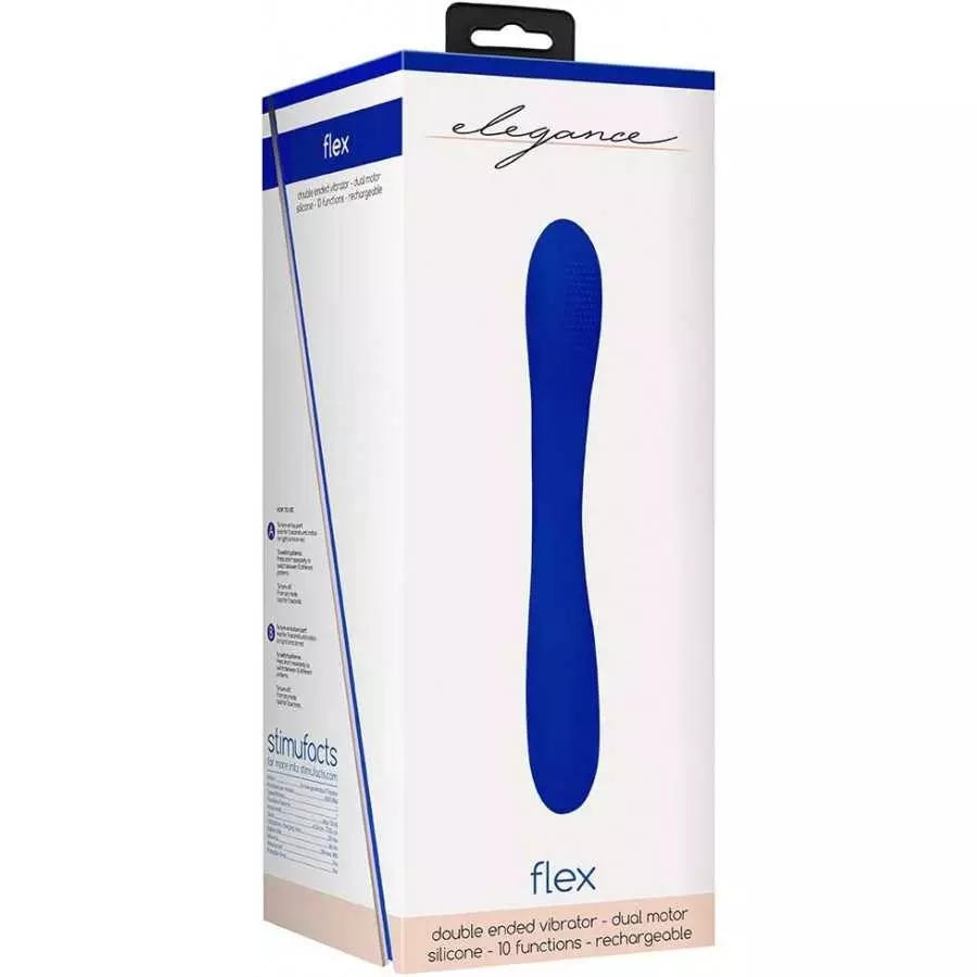 Shots Toys Elegance Flex Double-Ended Rechargeable Vibrator (Blue)