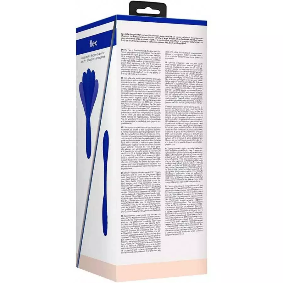 Shots Toys Elegance Flex Double-Ended Rechargeable Vibrator (Blue)