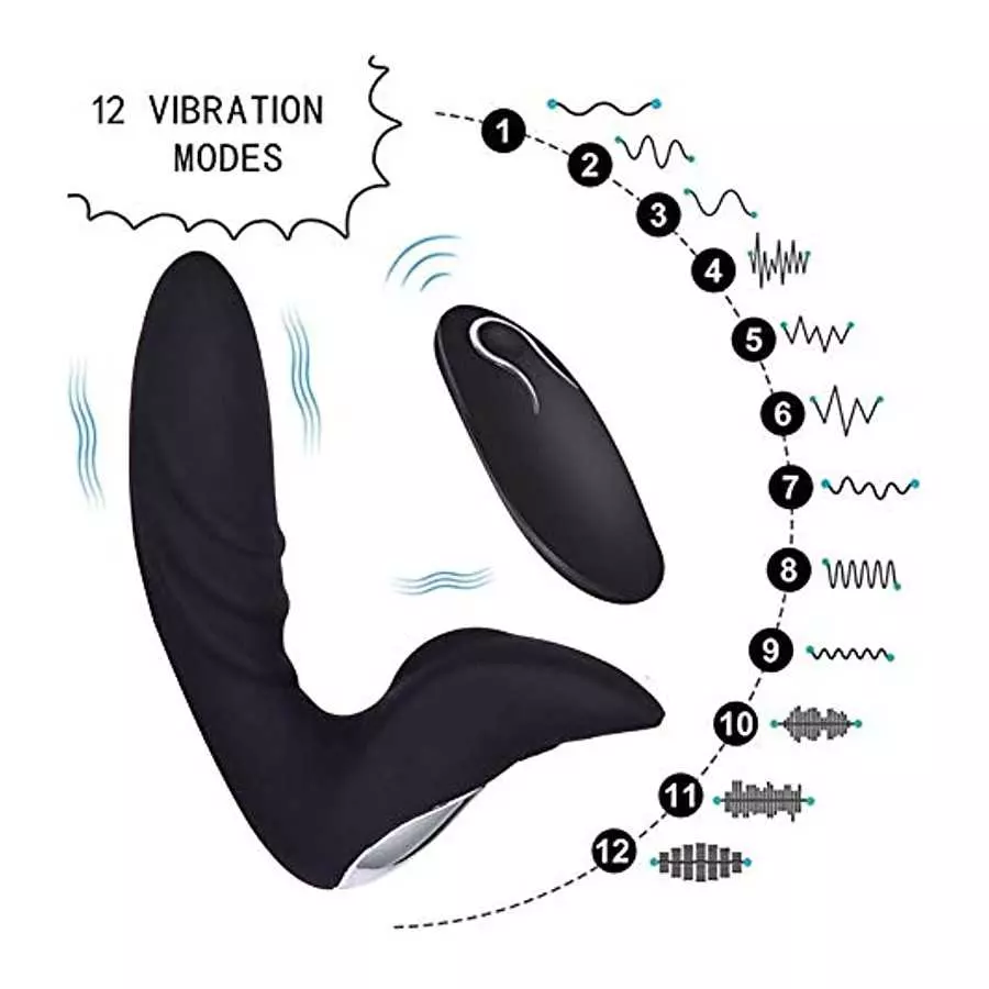 G Spot Vibrator & Anal Vibrator Plug with Remote Control 12 Speeds,Clitoris Stimulator for Women Sex Toy,Stimulation G Point/Cli
