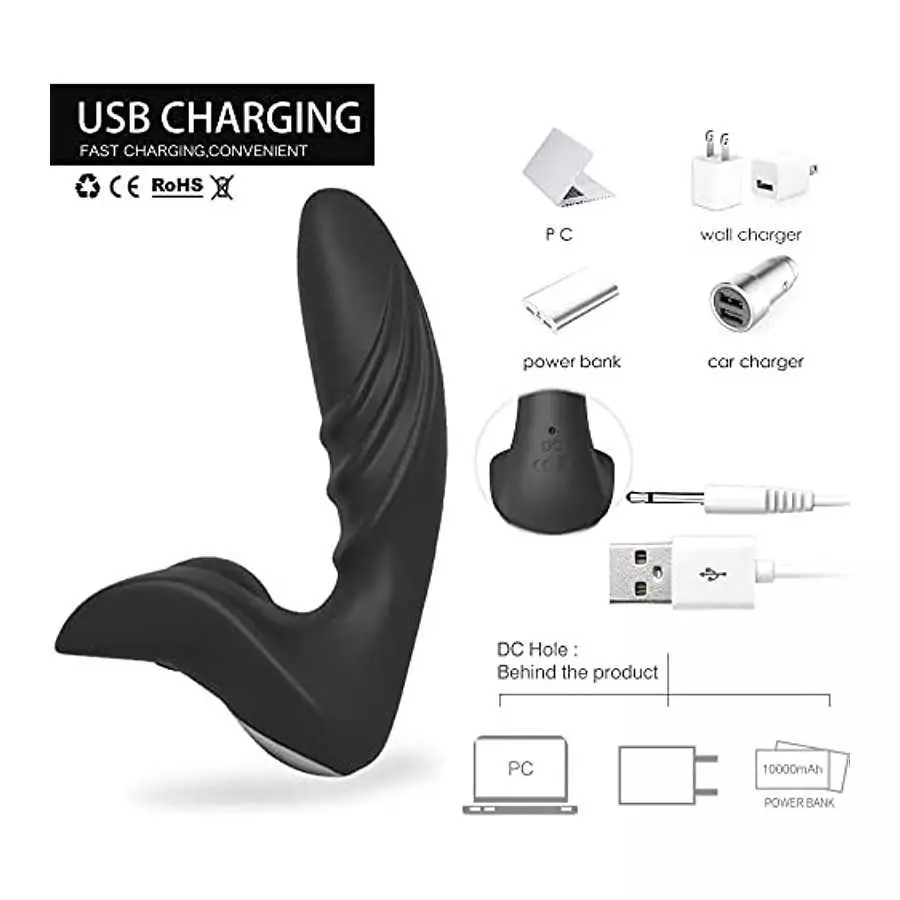 G Spot Vibrator & Anal Vibrator Plug with Remote Control 12 Speeds,Clitoris Stimulator for Women Sex Toy,Stimulation G Point/Cli