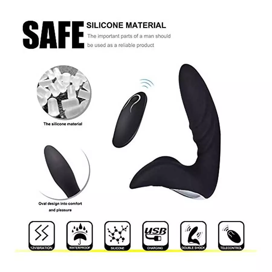 G Spot Vibrator & Anal Vibrator Plug with Remote Control 12 Speeds,Clitoris Stimulator for Women Sex Toy,Stimulation G Point/Cli