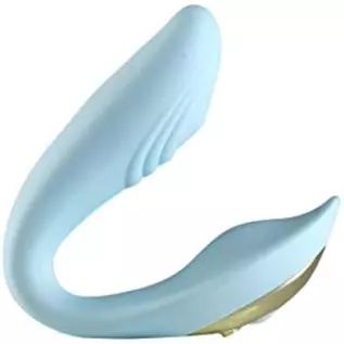 Maia Toys Harmonie 15-Function USB Rechargeable Wireless Remote Control Bendable Couples Vibrator – Teal Blue