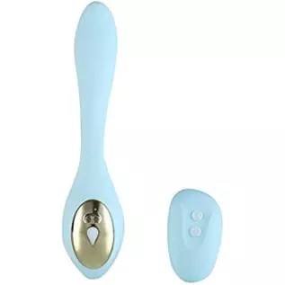 Maia Toys Harmonie 15-Function USB Rechargeable Wireless Remote Control Bendable Couples Vibrator – Teal Blue