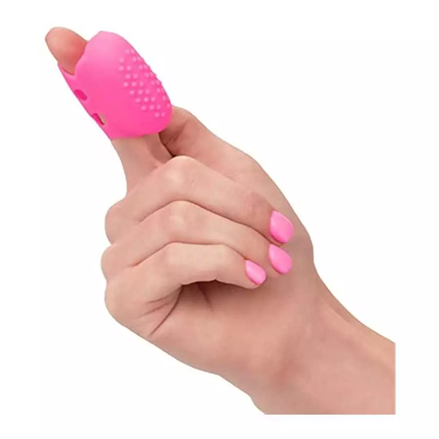 CalExotics Shane’s World Finger Tingler - Vibrating Silicone Sex Toy Vibrator for Couples – Vibe Finger Tickler - Pink