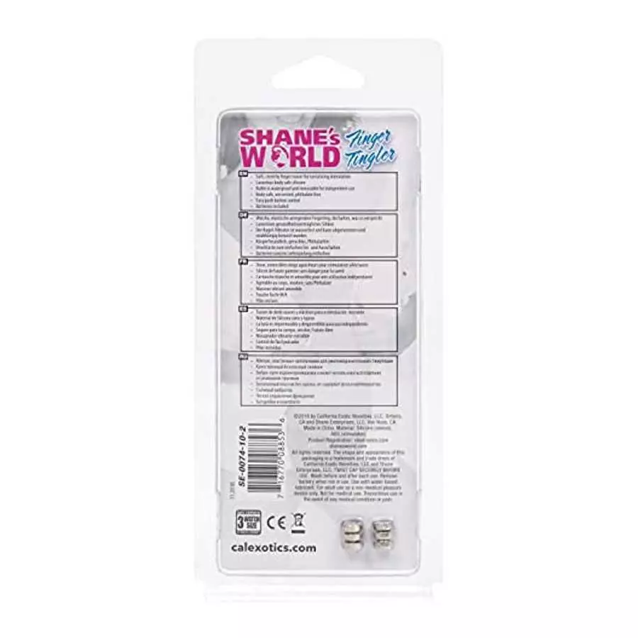 CalExotics Shane’s World Finger Tingler - Vibrating Silicone Sex Toy Vibrator for Couples – Vibe Finger Tickler - Pink