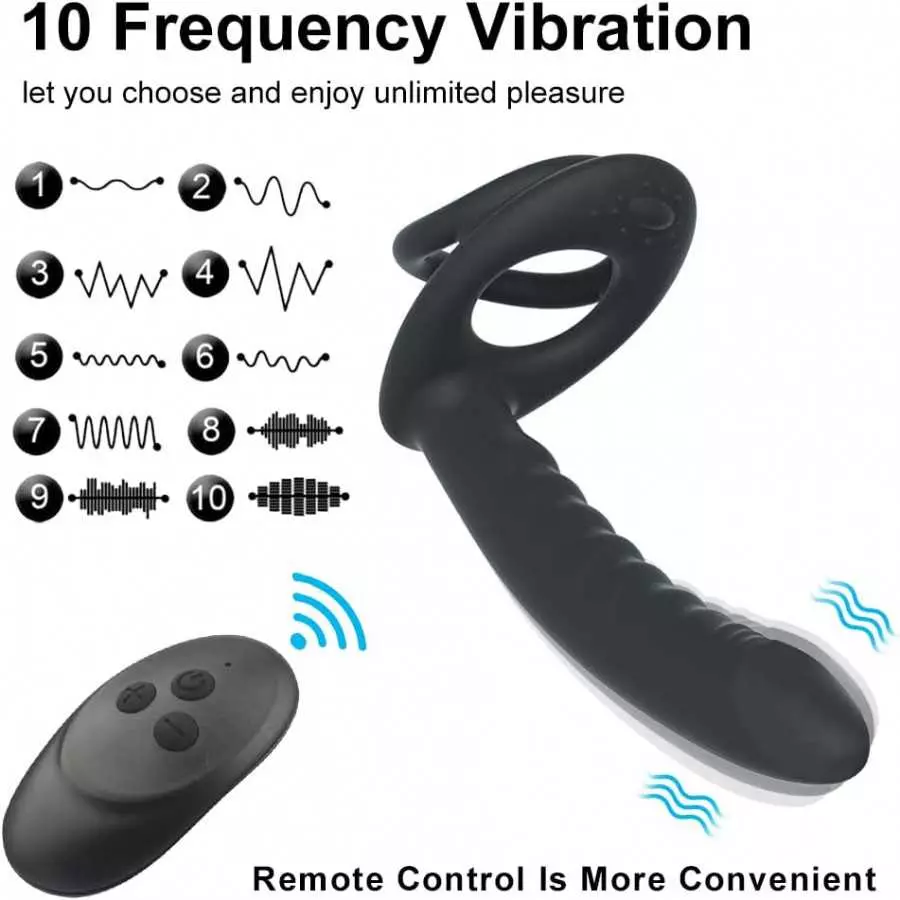 Double Penetration Strap On Anal Vibrator for Couples Vibrator Anus Plug G-Spot Vibrator Intimate Adult Sex Toys for Woman,with 