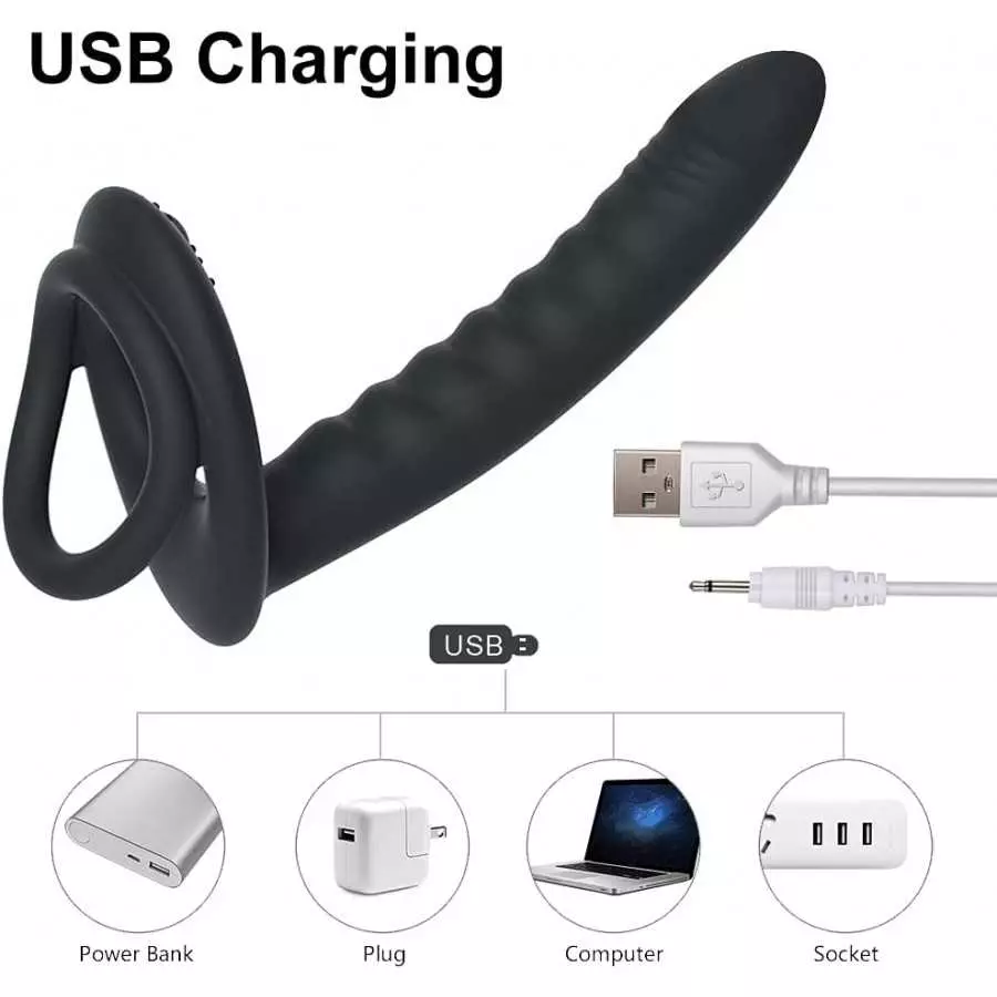 Double Penetration Strap On Anal Vibrator for Couples Vibrator Anus Plug G-Spot Vibrator Intimate Adult Sex Toys for Woman,with 