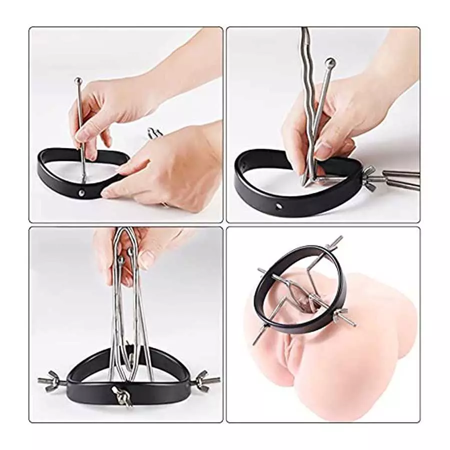 [Upgrade] Anal Dilator Vaginal Expander Vaginal Speculum Anal Speculum Anal Dilation Expander Vaginal Labia Speculum Toy Alloy+A