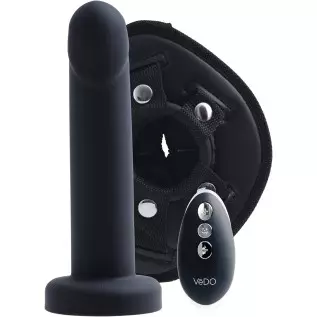VeDO Strapped Rechargeable Vibrating Strap On Dildo and Harness (Deep Purple) VeDO Strapped Rechargeable Vibrating Strap On Dildo and Harness (Deep Purple)