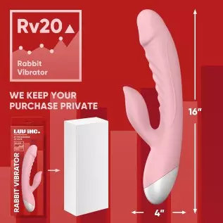 Luv Inc G-Spot Rabbit Vibrator Clitoris Stimulator - Silicone Vaginal Anal Dildo Massager for Women Masturbation, Powerful Water