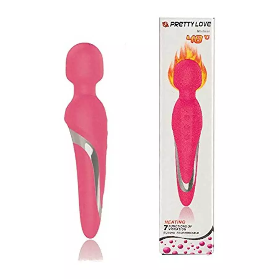 Pretty Love Michael Heating Body Wand - 7 Functions of Vibration - Heatable up to 48 C / 118.4 F Sex Toy, Pink Pretty Love Michael Heating Body Wand - 7 Functions of Vibration - Heatable up to 48 C / 118.4 F Sex Toy, Pink