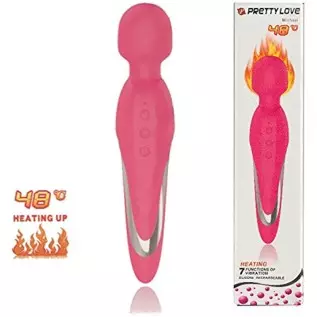 Pretty Love Michael Heating Body Wand - 7 Functions of Vibration - Heatable up to 48 C / 118.4 F Sex Toy, Pink Pretty Love Michael Heating Body Wand - 7 Functions of Vibration - Heatable up to 48 C / 118.4 F Sex Toy, Pink