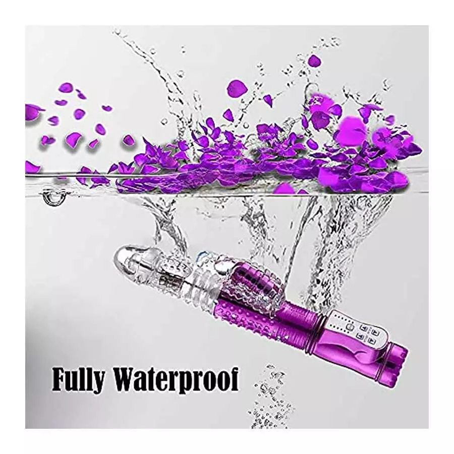 Steel Ball 360° Rotation Rabbit Adult Toy Vibrator Butterfly Clitoral Stimulator, Realistic Dildo Telescopic Excite G spot 12 Po