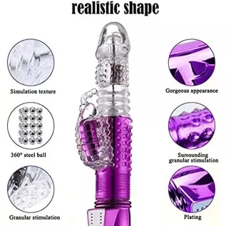 Steel Ball 360° Rotation Rabbit Adult Toy Vibrator Butterfly Clitoral Stimulator, Realistic Dildo Telescopic Excite G spot 12 Po Steel Ball 360° Rotation Rabbit Adult Toy Vibrator Butterfly Clitoral Stimulator, Realistic Dildo Telescopic Excite G spot 12 Po
