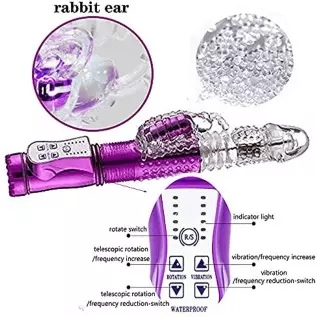 Steel Ball 360° Rotation Rabbit Adult Toy Vibrator Butterfly Clitoral Stimulator, Realistic Dildo Telescopic Excite G spot 12 Po Steel Ball 360° Rotation Rabbit Adult Toy Vibrator Butterfly Clitoral Stimulator, Realistic Dildo Telescopic Excite G spot 12 Po