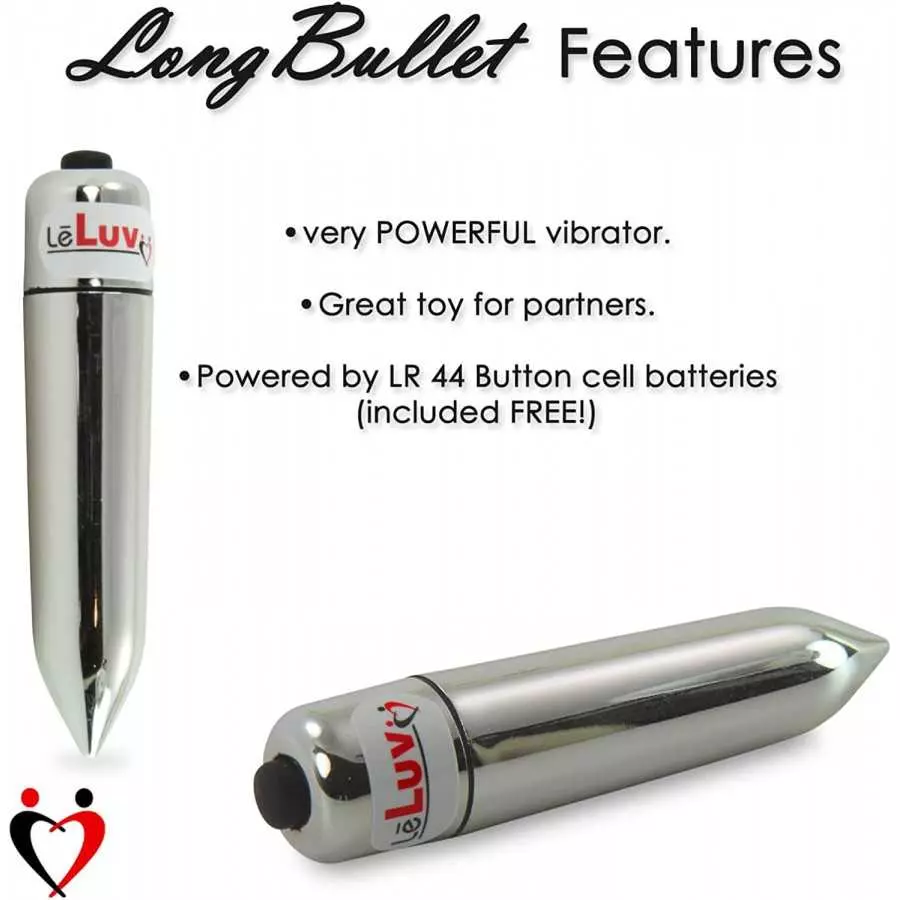 LeLuv Rabbit Vibrator Waterproof Bath Time Bunny Bundle with Pointed Chrome Mini Bullet Massager Blue