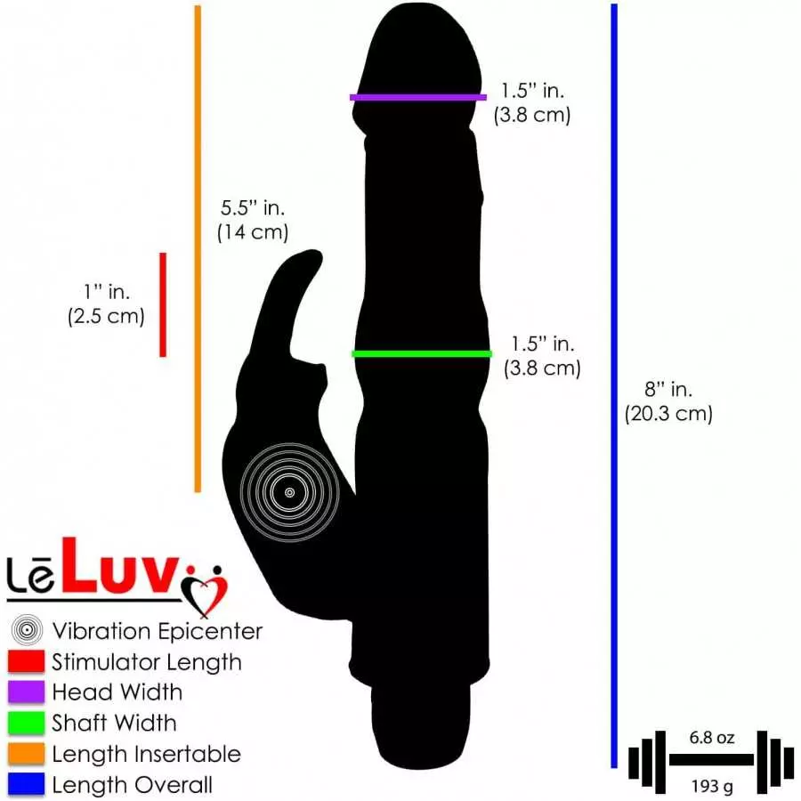 LeLuv Rabbit Vibrator Waterproof Bath Time Bunny Bundle with Pointed Chrome Mini Bullet Massager Blue
