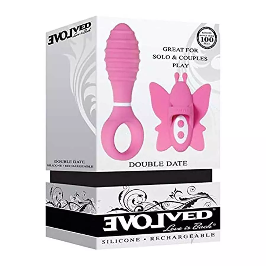 Double Date Couples Pink Set Vibrating Clitoral Butterfly Finger Ring & Anal Butt Plug Double Date Couples Pink Set Vibrating Clitoral Butterfly Finger Ring & Anal Butt Plug