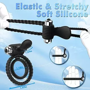 Vibrating Cock Ring, Penis Ring Vibrator with 10 Vibration& USB Rechargeable with Bullet Vibrator, Silicone Adult Sex Toy for Me