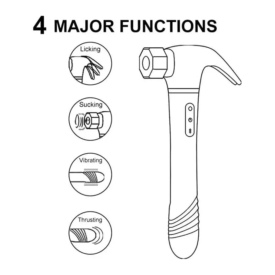 Hammer Vibrator Massager for Woman, Pulsating Anal Dildo Vibrators Waterproof Nipple Vagina Prostate Massagers Rechargable G Spo