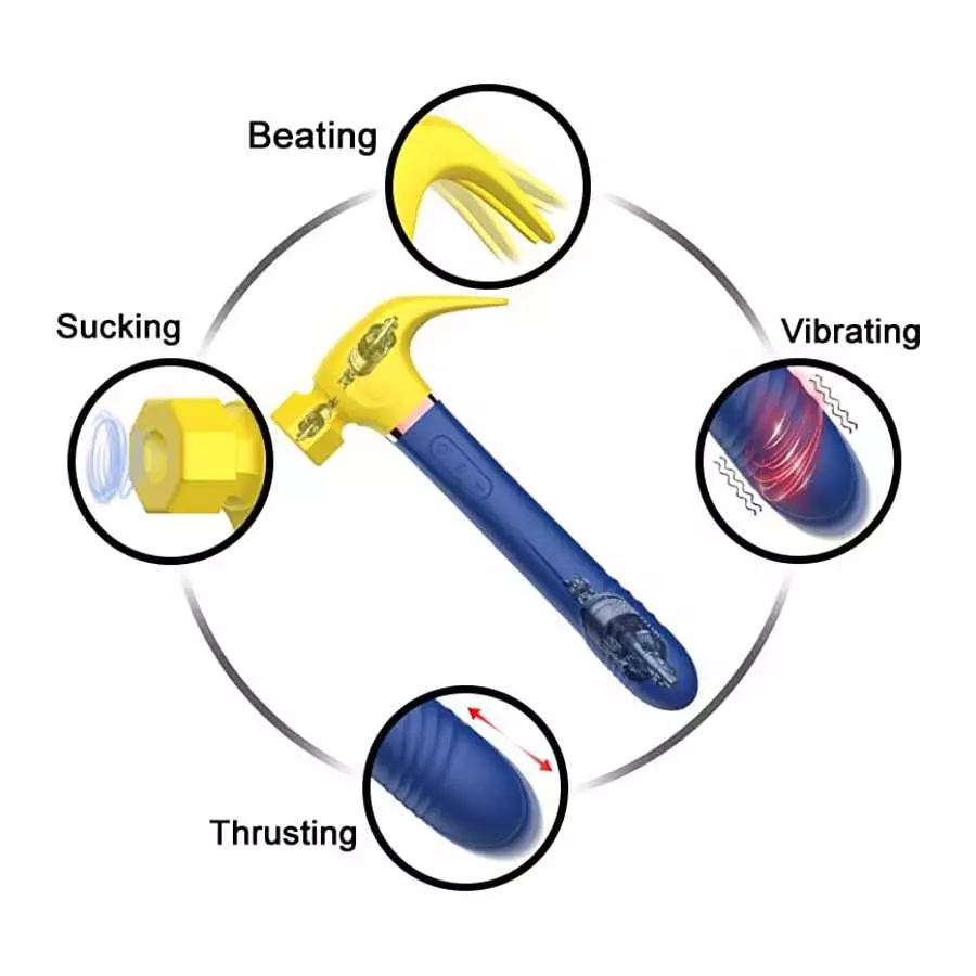 Hammer Vibrator Massager for Woman, Pulsating Anal Dildo Vibrators Waterproof Nipple Vagina Prostate Massagers Rechargable G Spo