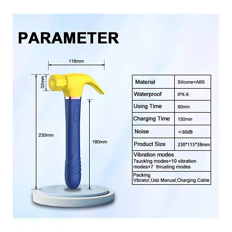 Hammer Vibrator Massager for Woman, Pulsating Anal Dildo Vibrators Waterproof Nipple Vagina Prostate Massagers Rechargable G Spo