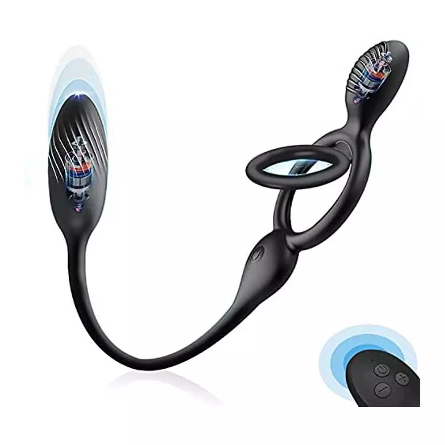 Vibrating Cock Ring with Butt Plug, lvhua 3 in 1 Penis Ring Vibrator Anal Plug with 10 Vibration Modes, Prostate Massager Clitor Vibrating Cock Ring with Butt Plug, lvhua 3 in 1 Penis Ring Vibrator Anal Plug with 10 Vibration Modes, Prostate Massager Clitor