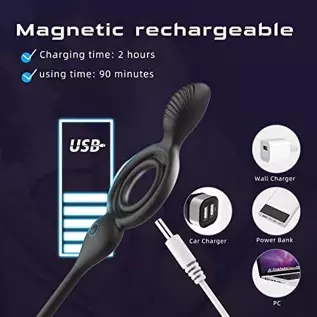 Vibrating Cock Ring with Butt Plug, lvhua 3 in 1 Penis Ring Vibrator Anal Plug with 10 Vibration Modes, Prostate Massager Clitor Vibrating Cock Ring with Butt Plug, lvhua 3 in 1 Penis Ring Vibrator Anal Plug with 10 Vibration Modes, Prostate Massager Clitor