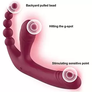 MOONA 10 Speeds Strapless Strapon Dildo Vibrator Female Double Vibrating G Spot Adult Sex Toys for Women Couple Anal Prostate Ma