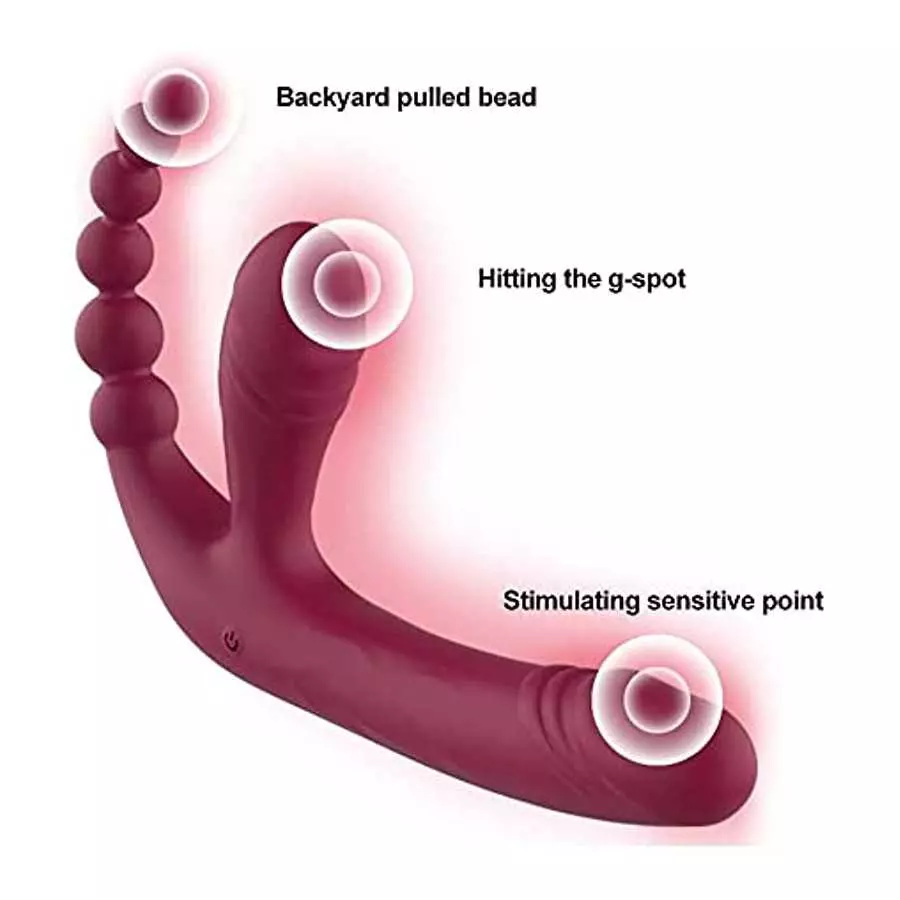 MOONA 10 Speeds Strapless Strapon Dildo Vibrator Female Double Vibrating G Spot Adult Sex Toys for Women Couple Anal Prostate Ma