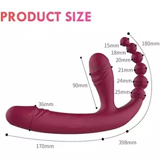 MOONA 10 Speeds Strapless Strapon Dildo Vibrator Female Double Vibrating G Spot Adult Sex Toys for Women Couple Anal Prostate Ma