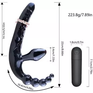 MOONA 3 in 1 10 Speeds Strapless Strapon Dildo Vibrator Female Double Vibrating G Spot Adult Sex Toys for Women Couple Anal Pros