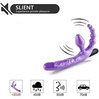 MOONA 3 in 1 10 Speeds Strapless Strapon Dildo Vibrator Female Double Vibrating G Spot Adult Sex Toys for Women Couple Anal Pros