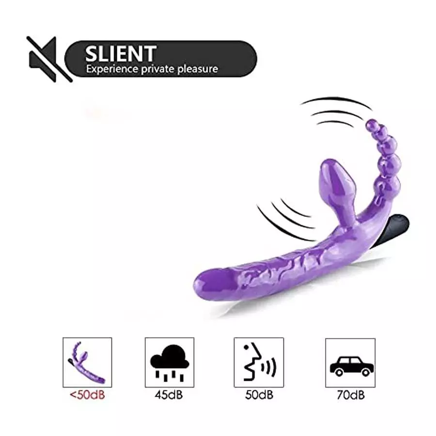 MOONA 3 in 1 10 Speeds Strapless Strapon Dildo Vibrator Female Double Vibrating G Spot Adult Sex Toys for Women Couple Anal Pros