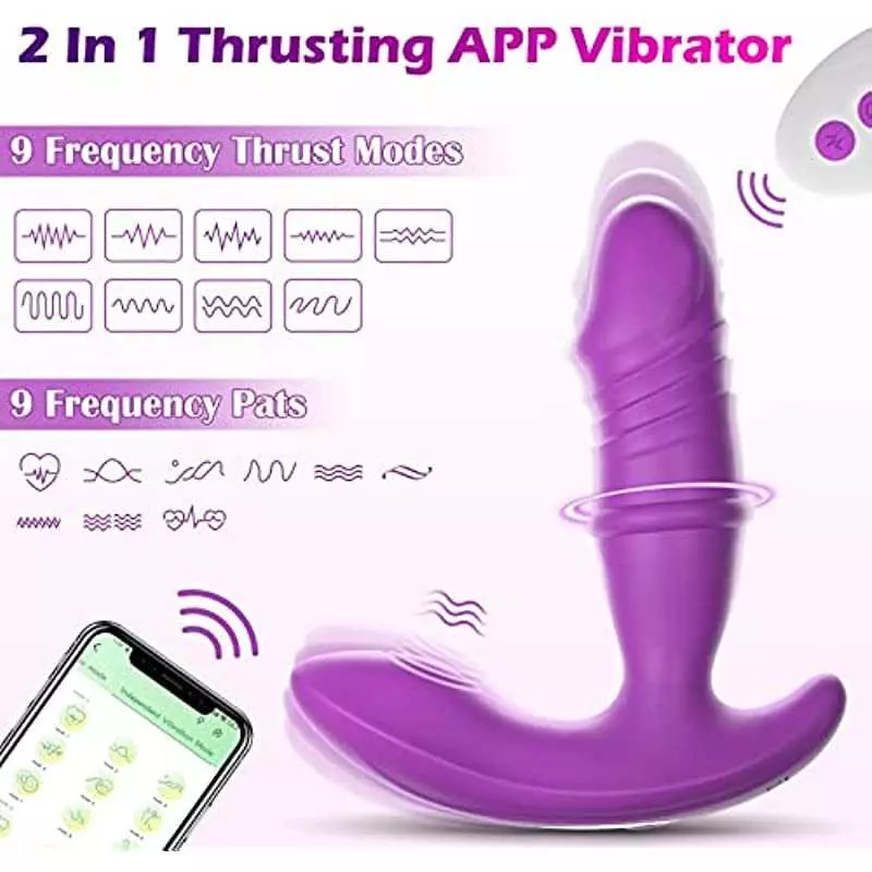 Thrusting Wearable G Spot Dildo Vibrator Adult Sex Toys for Women, APP & Remote Control Rose Clitoral Stimulation Butterfly Pant