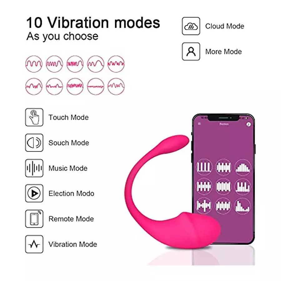 G-Spot Vibrator for Women, Long Distance Bluetooth Wearable Panties Vibrator for Couple Sex Life, Female Masturbation Tool, Pink