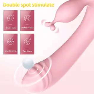 Pearlsvibe Vibrator for Woman, G Spot Vibrator Sex Toys with 10 Vibration Modes, Soft Silicone Vibrating Dildo for Clitoral Vagi