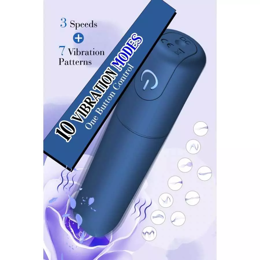 Bullet Vibrator with Angled Tip for Precision Clitoral Stimulation, Discreet Rechargeable Lipstick Vibe with 10 Vibration Modes 