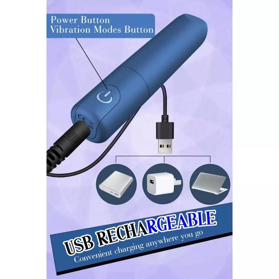 Bullet Vibrator with Angled Tip for Precision Clitoral Stimulation, Discreet Rechargeable Lipstick Vibe with 10 Vibration Modes 