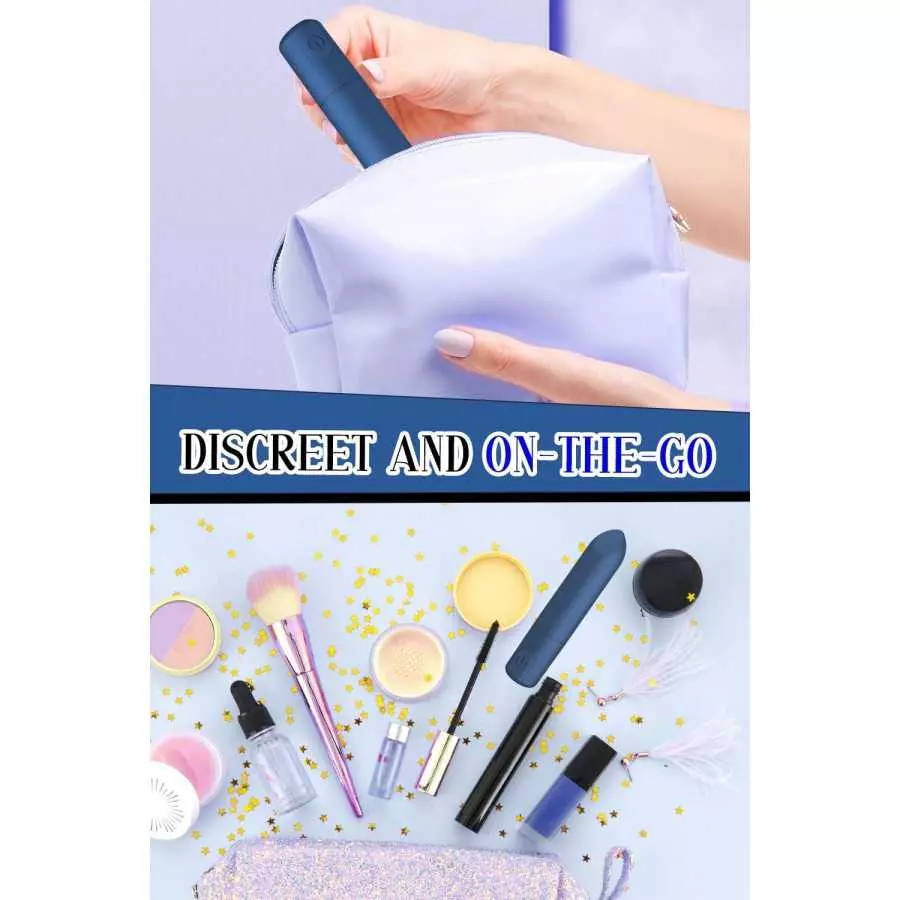 Bullet Vibrator with Angled Tip for Precision Clitoral Stimulation, Discreet Rechargeable Lipstick Vibe with 10 Vibration Modes 